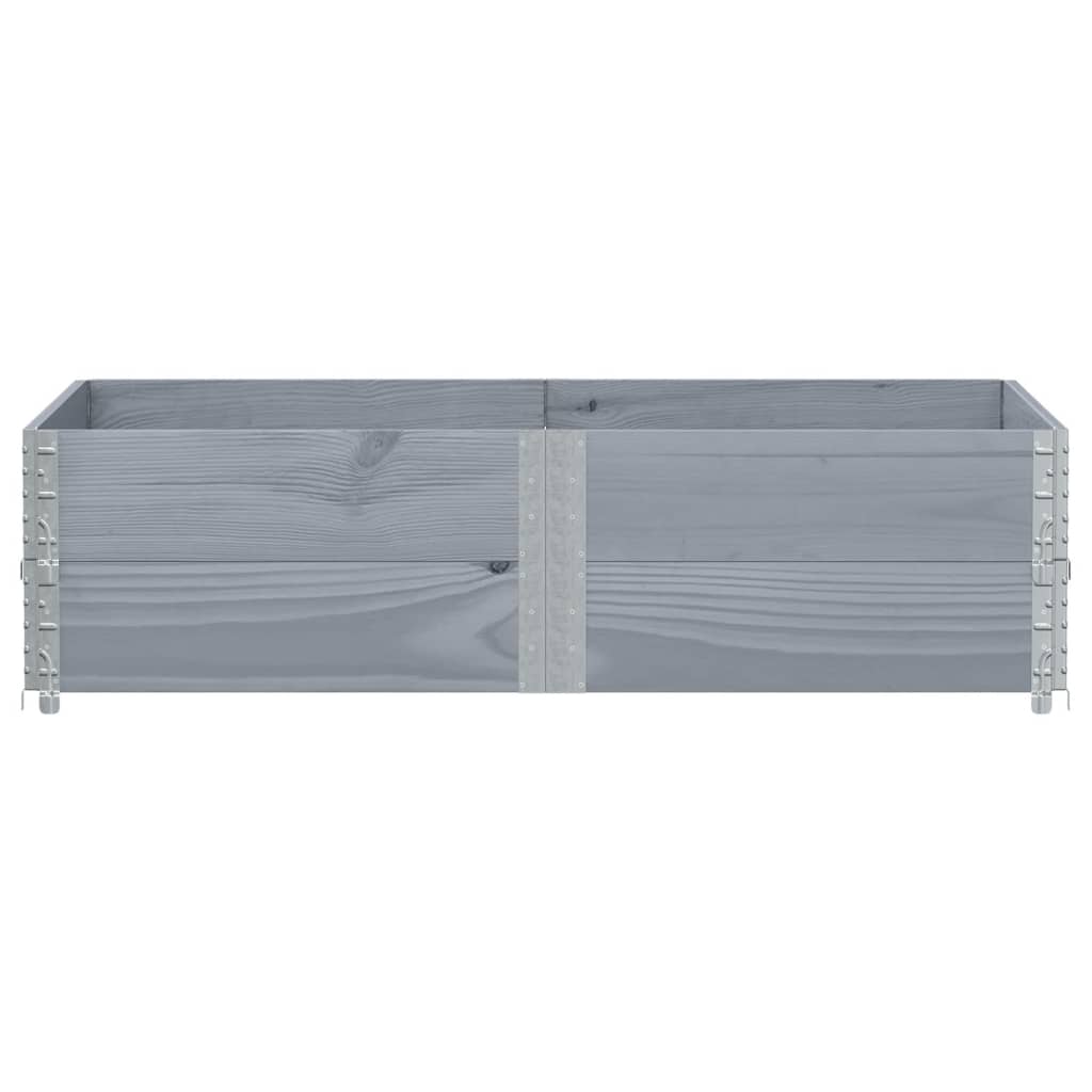Paretali per Pallet 2pz Grigi 150x100cm Legno Massello di Pino