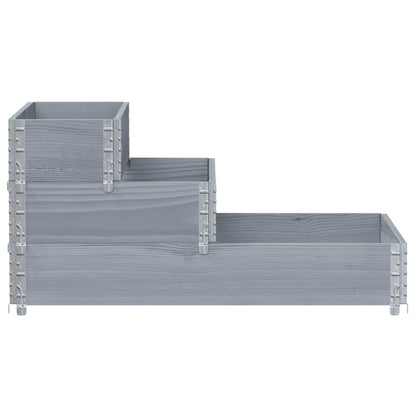 Fioriera Rialzata a 3 Livelli Grigia 120x80 cm Legno di Pino