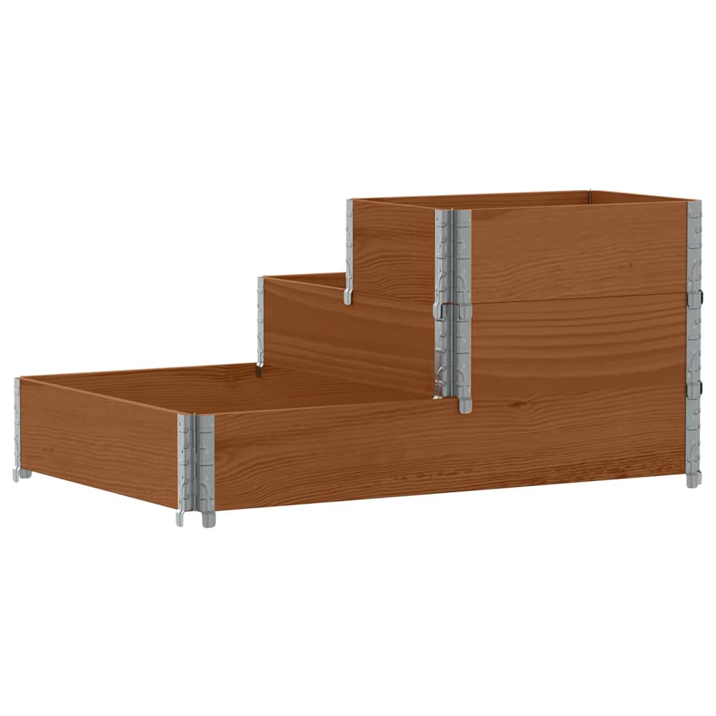 Fioriera Rialzata a 3 Livelli Marrone 120x80 cm Legno di Pino