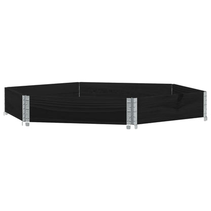 Fioriera Rialzata Esagonale Nera 160x160cm Legno di Pino