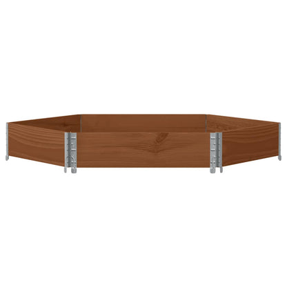 Fioriera Rialzata Esagonale Marrone 160x160 cm Legno di Pino