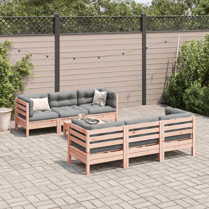 Set Divani Giardino 7 pz Cuscini Legno Massello Abete Douglas