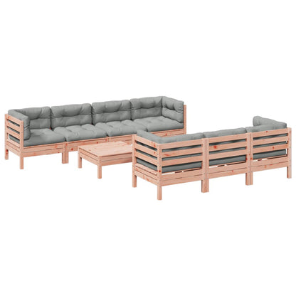 Set Divani da Giardino 8 pz con Cuscini Massello Abete Douglas