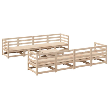 Set Divani da Giardino 9 pz in Legno Massello di Pino
