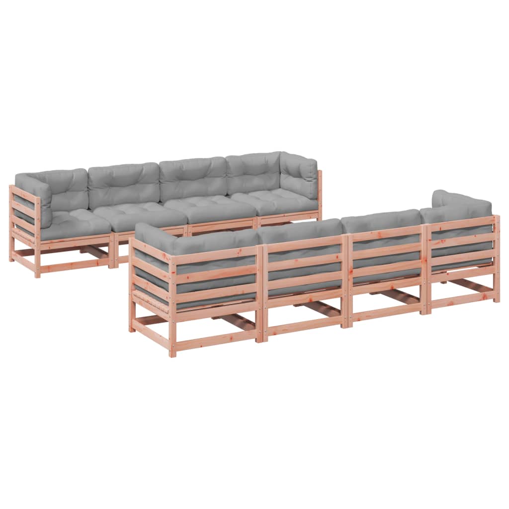 Set Divani Giardino 9 pz Cuscini Legno Massello Abete Douglas