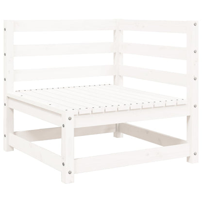 Set Divani da Giardino 9 pz Bianco in Legno Massello di Pino