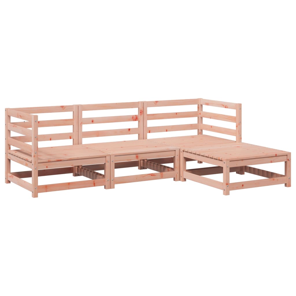 Set Divani da Giardino 4 pz in Legno Massello Abete Douglas