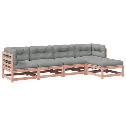 Set Divani Giardino 5 pz Cuscini Legno Massello Abete Douglas