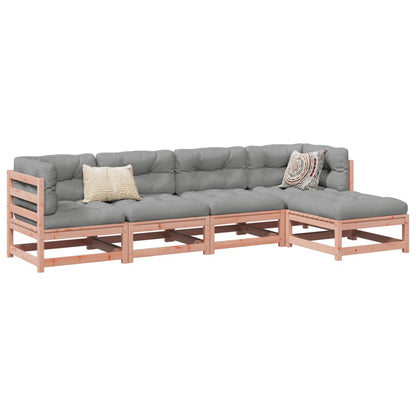 Set Divani Giardino 5 pz Cuscini Legno Massello Abete Douglas