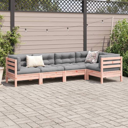 Set Divani Giardino 5 pz Cuscini Legno Massello Abete Douglas