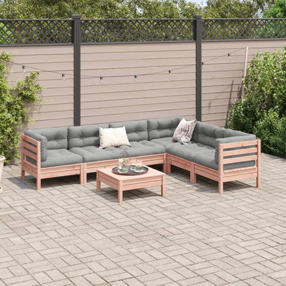 Set Divani Giardino 7 pz Cuscini Legno Massello Abete Douglas