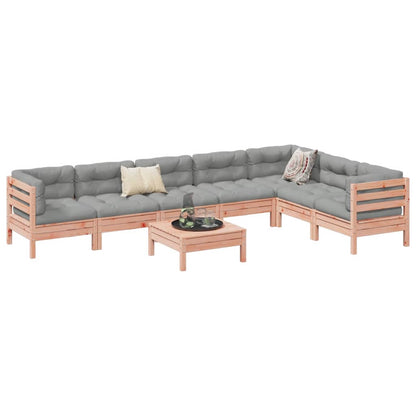 Set Divani da Giardino 8 pz con Cuscini Massello Abete Douglas
