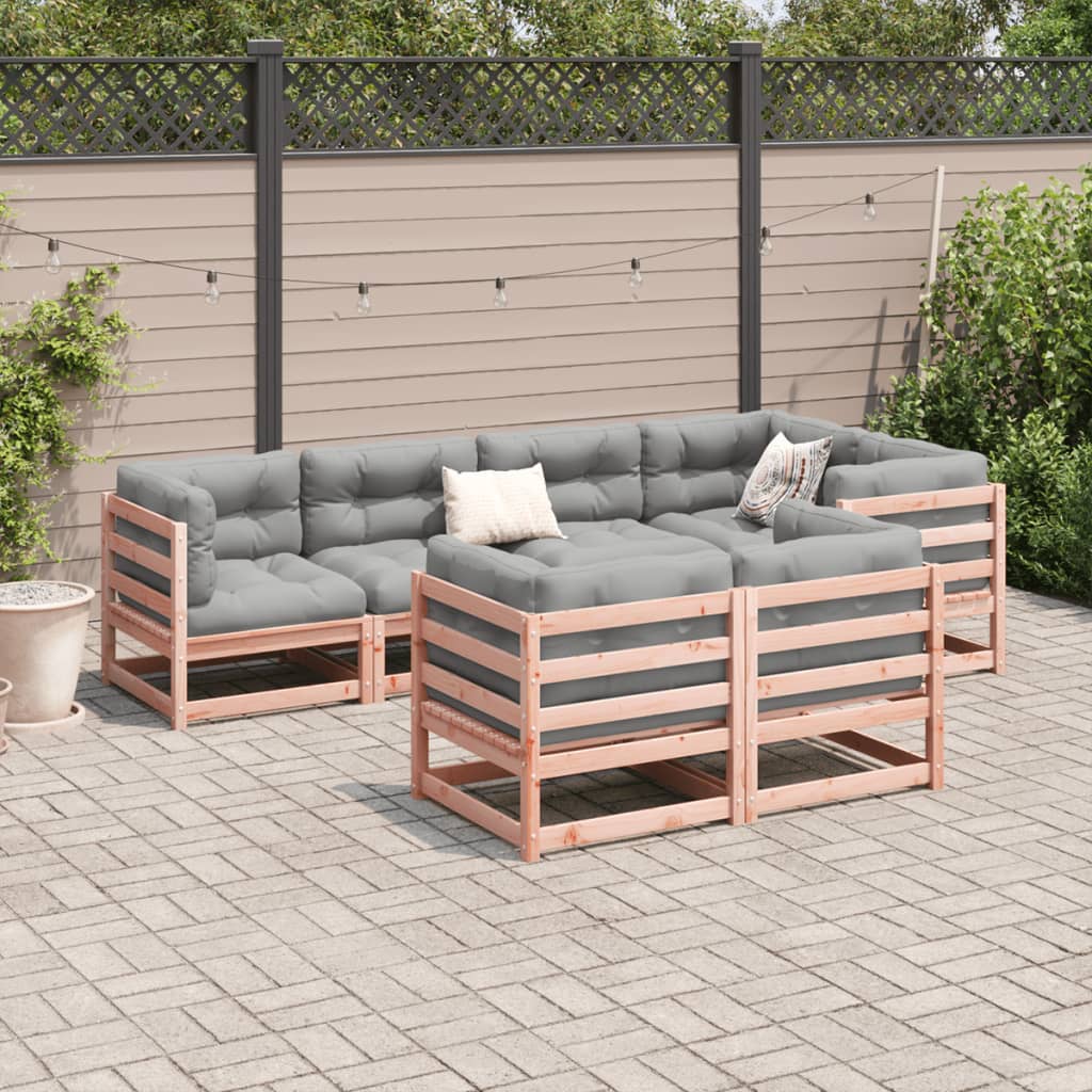Set Divani da Giardino 7 pz in Legno Massello Abete Douglas