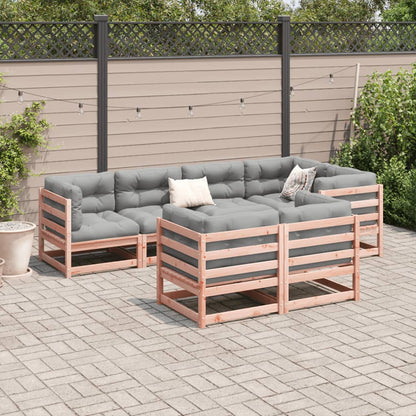 Set Divani da Giardino 7 pz in Legno Massello Abete Douglas