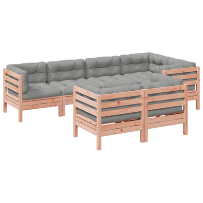 Set Divani Giardino 7 pz Cuscini Legno Massello Abete Douglas