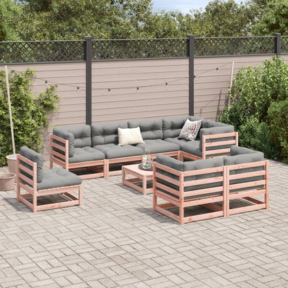 Set Divani Giardino 9 pz Cuscini Legno Massello Abete Douglas