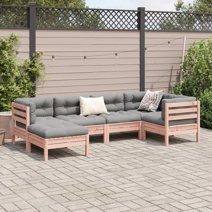 Set Divani Giardino 6 pz Cuscini Legno Massello Abete Douglas