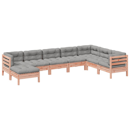 Set Divani da Giardino 8 pz con Cuscini Massello Abete Douglas