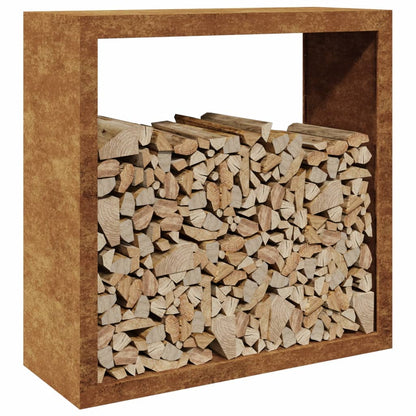 Rack per Legna da Ardere 100x40x100 cm in Acciaio Corten