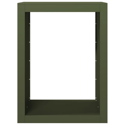 Rastrelliera per Legna da Ardere Verde 60x40x80 cm in Acciaio