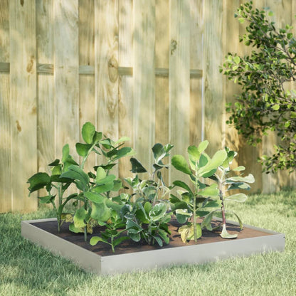 Fioriera Rialzata da Giardino 100x100x18,5 cm in Acciaio Inox