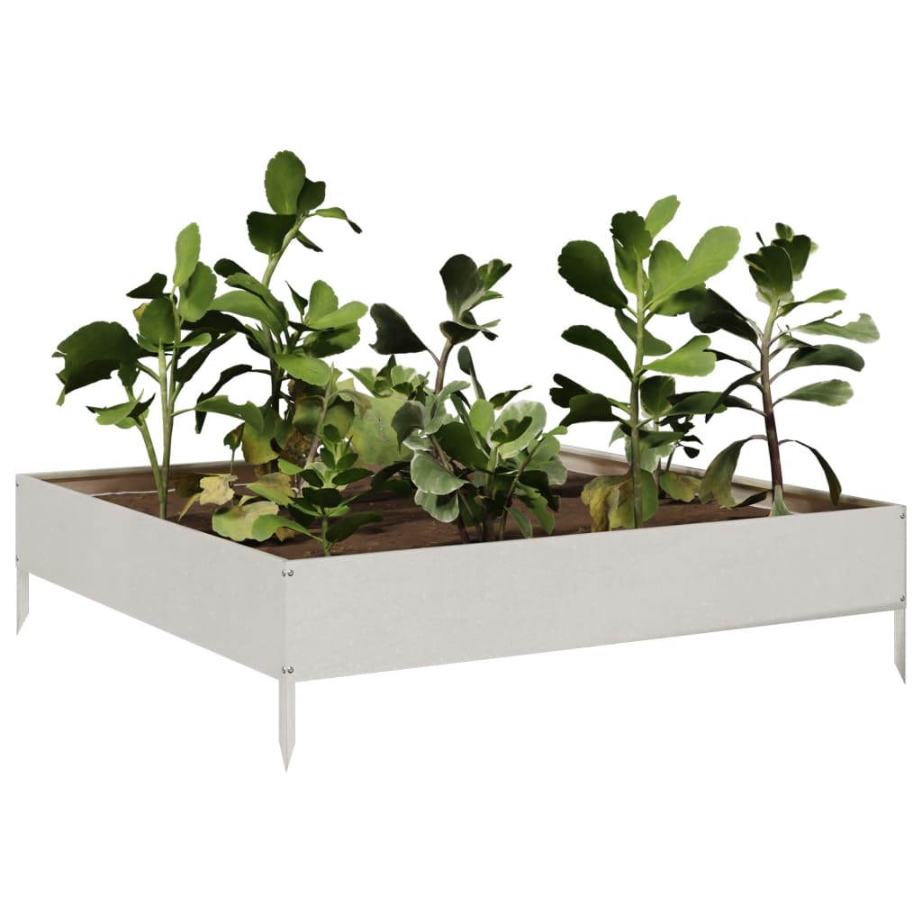Fioriera Rialzata da Giardino 100x100x26 cm in Acciaio Inox