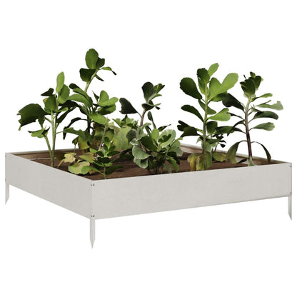 Fioriera Rialzata da Giardino 100x100x26 cm in Acciaio Inox