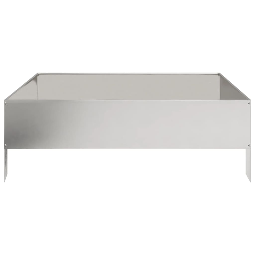 Fioriera Rialzata da Giardino 100x100x33,5 cm in Acciaio Inox