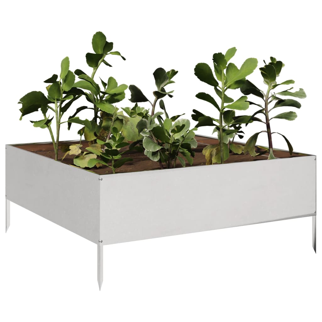 Fioriera Rialzata da Giardino 100x100x25 cm in Acciaio Inox