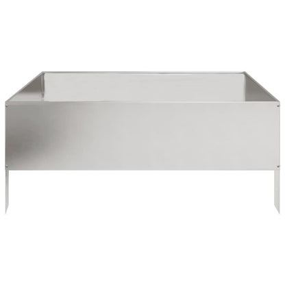 Fioriera Rialzata da Giardino 100x100x25 cm in Acciaio Inox