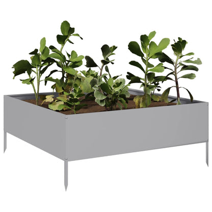 Fioriera Rialzata da Giardino 100x100x25 cm in Acciaio Zincato