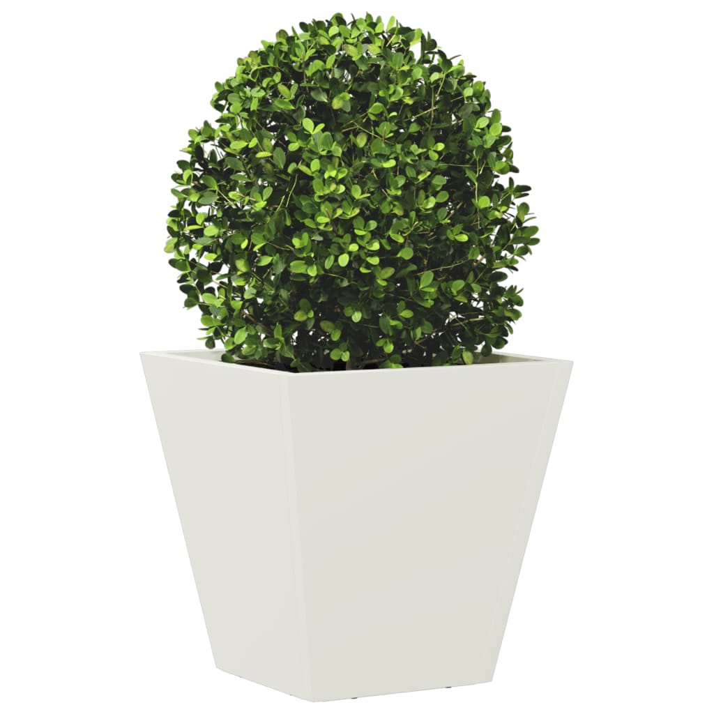 Fioriera da Giardino Bianca 30x30x30 cm in Acciaio