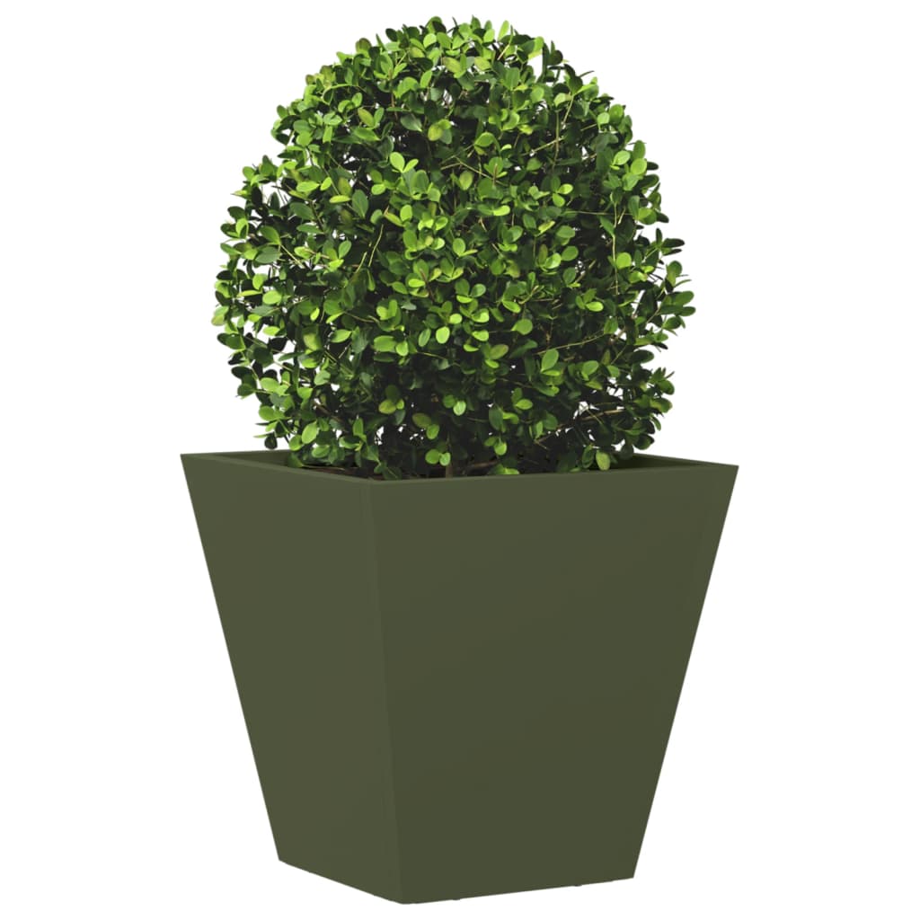 Fioriere da Giardino 2 pz Verde Oliva 30x30x30 cm in Acciaio