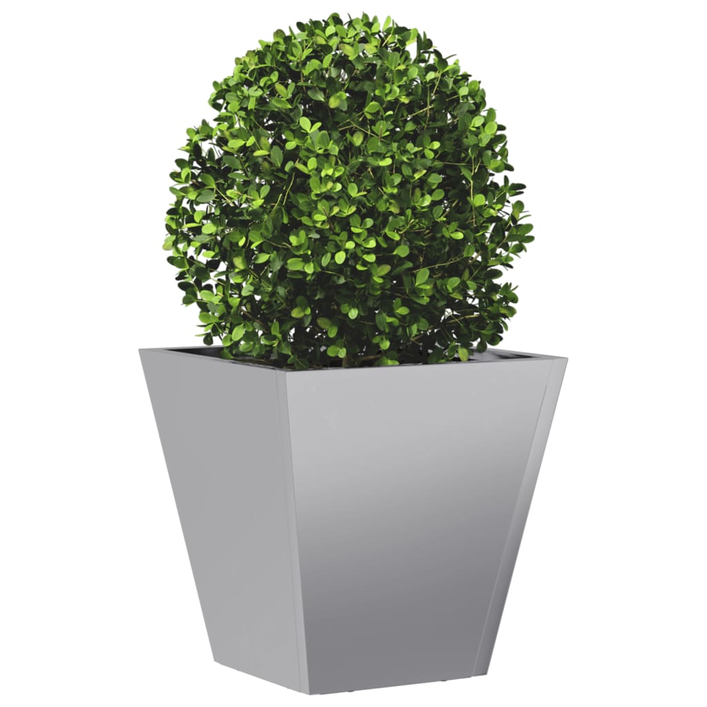 Fioriere da Giardino 2 pz 30x30x30 Grigie in Acciaio Zincato