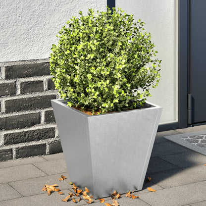 Fioriere da Giardino 2 pz 30x30x30 Grigie in Acciaio Zincato