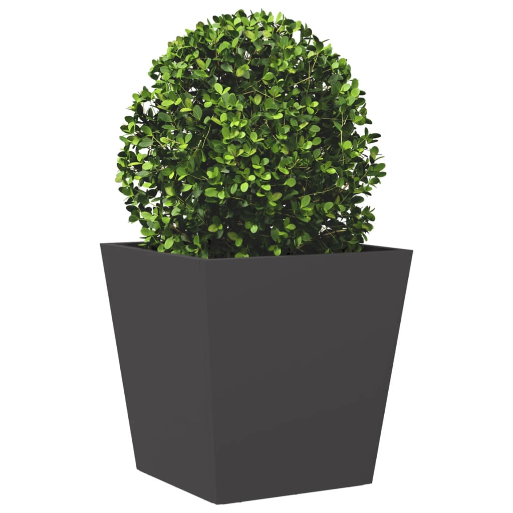 Fioriere da Giardino 2 pz Nere 40x40x40 cm in Acciaio