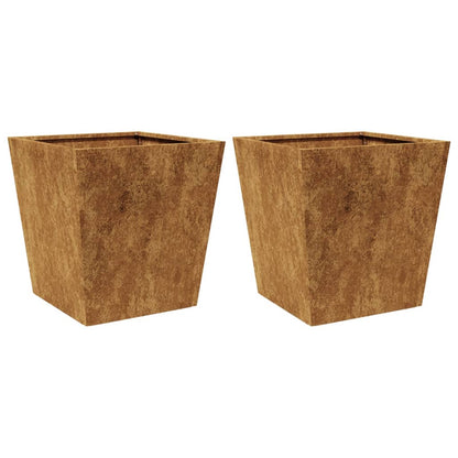 Fioriere da Giardino 2 pz 40x40x40 cm in Acciaio Corten
