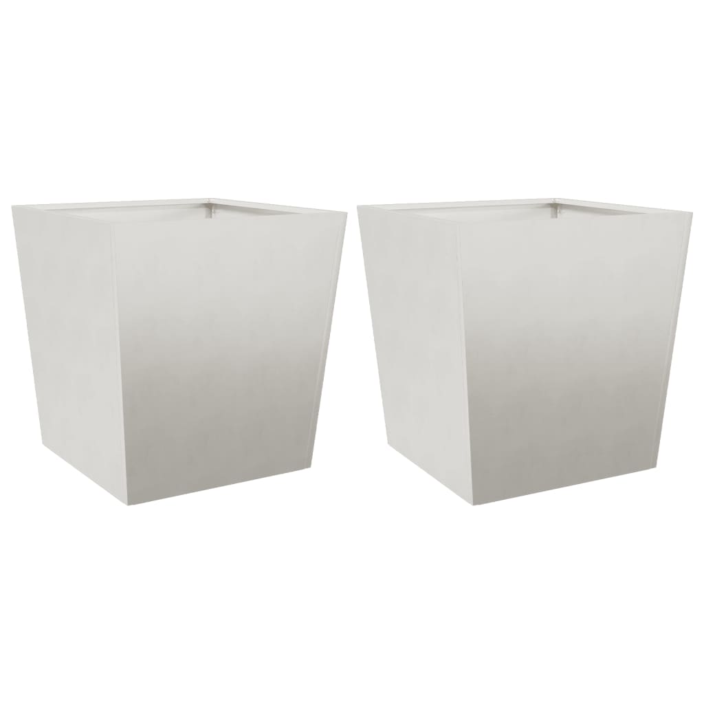 Fioriere da Giardino 2 pz 50x50x50 cm in Acciaio Inox