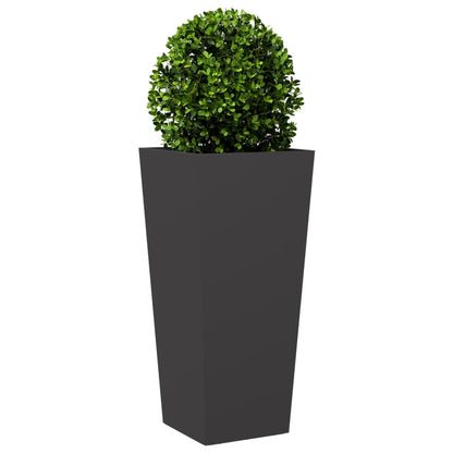 Fioriere da Giardino 2 pz Nere 35x35x75 cm in Acciaio