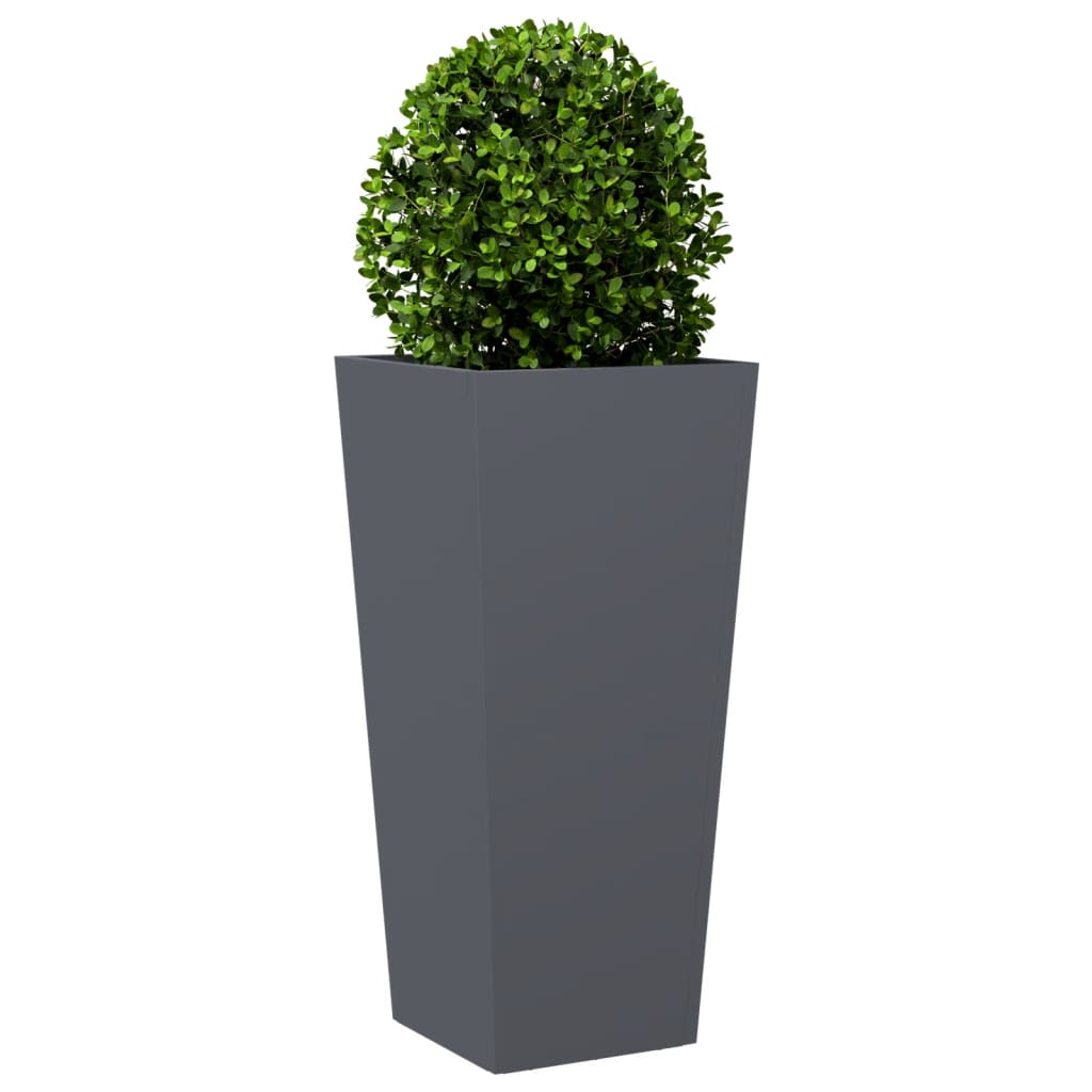 Fioriera da Giardino Antracite 35x35x75 cm in Acciaio