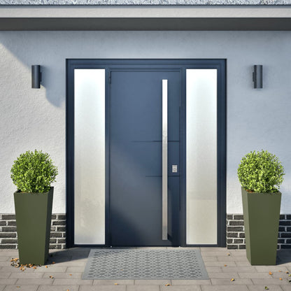 Fioriere da Giardino 2 pz Verde Oliva 35x35x75 cm in Acciaio