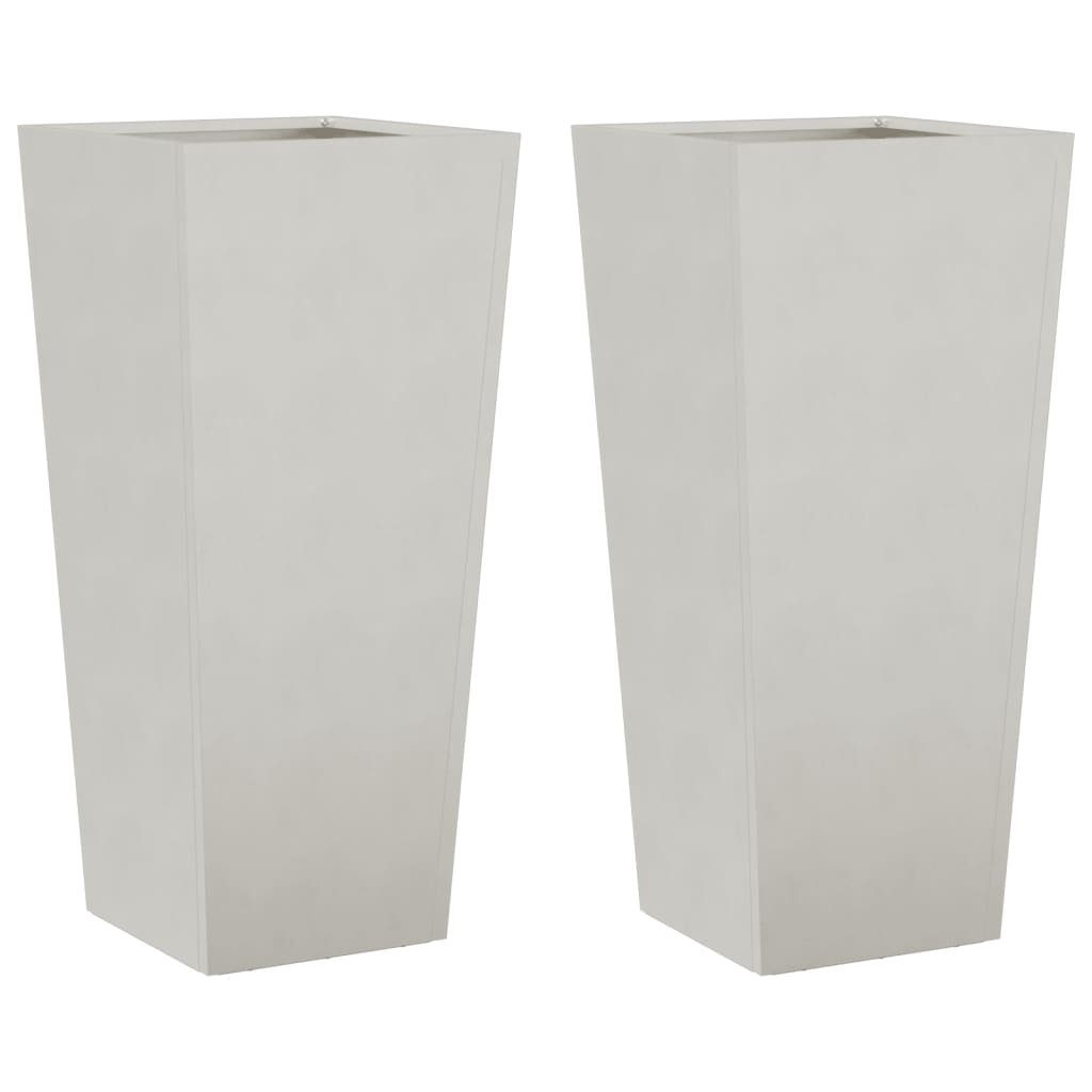 Fioriere da Giardino 2 pz 35x35x75 cm in Acciaio Inox