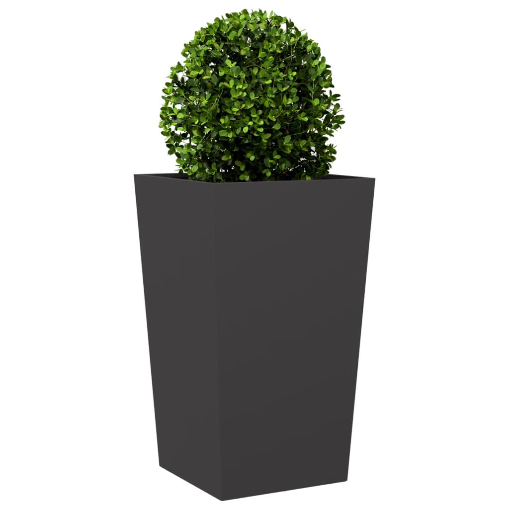 Fioriere da Giardino 2 pz Nere 45x45x75 cm in Acciaio