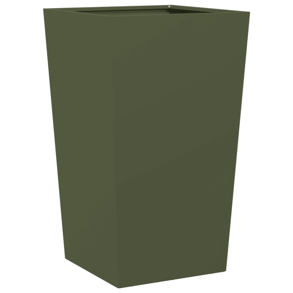 Fioriera da Giardino Verde Oliva 45x45x75 cm in Acciaio