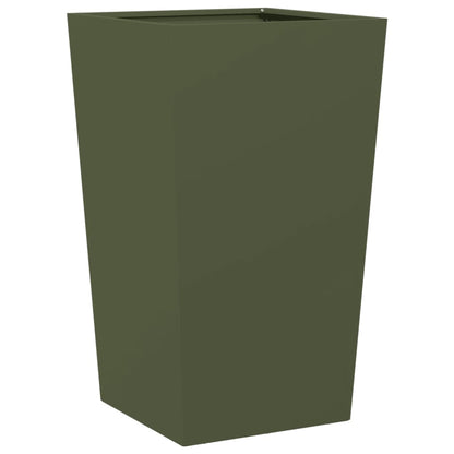 Fioriera da Giardino Verde Oliva 45x45x75 cm in Acciaio