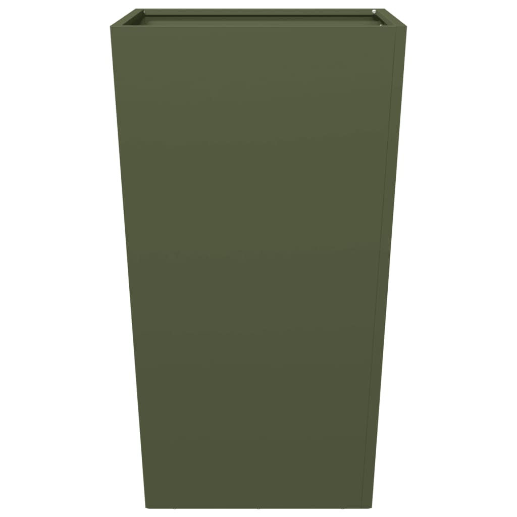 Fioriera da Giardino Verde Oliva 45x45x75 cm in Acciaio