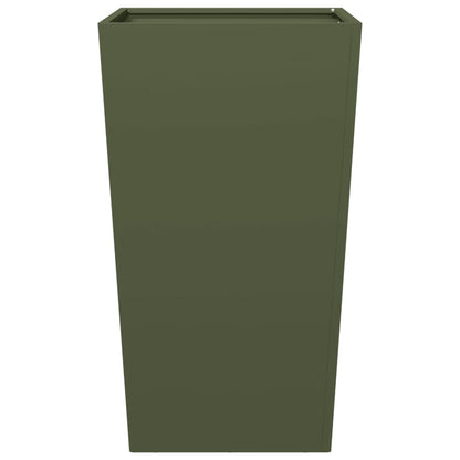 Fioriera da Giardino Verde Oliva 45x45x75 cm in Acciaio
