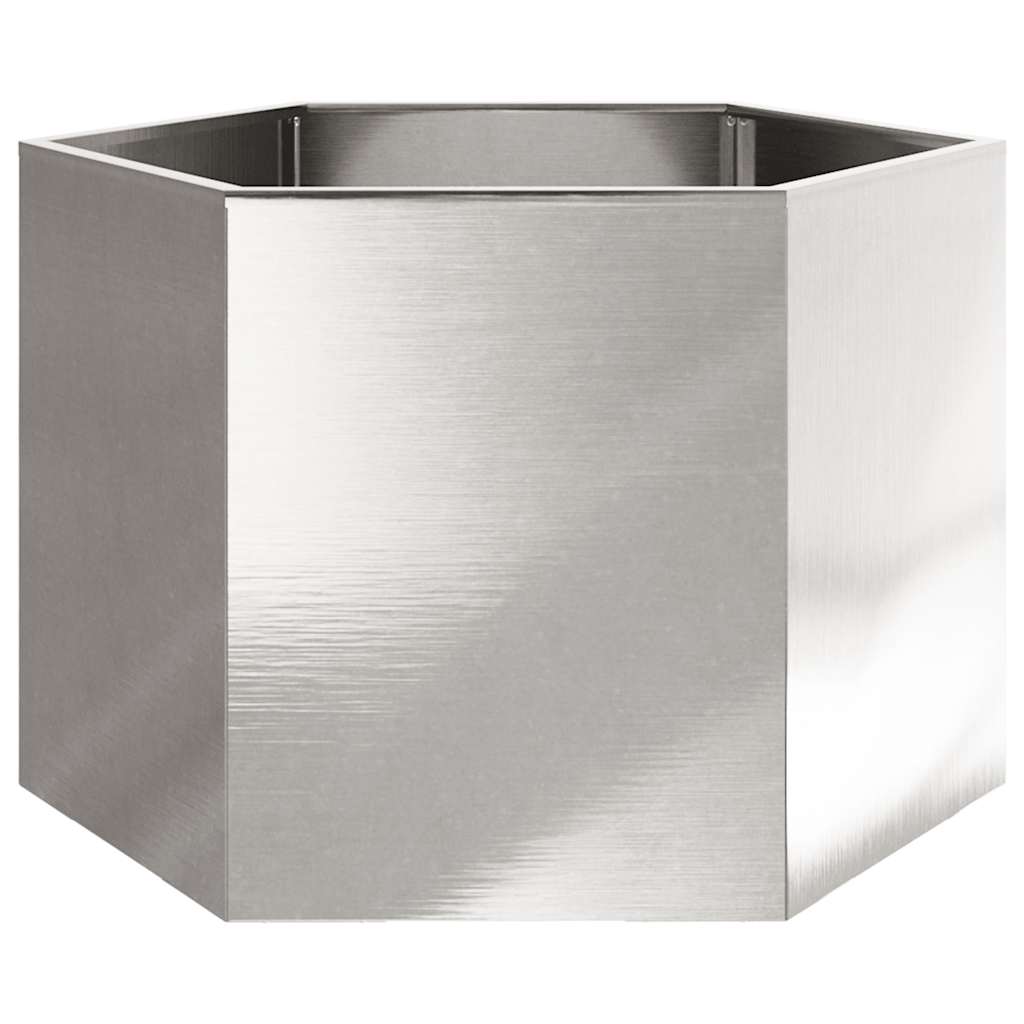 Fioriera da Giardino Esagono 69x60x45 cm in Acciaio Inox