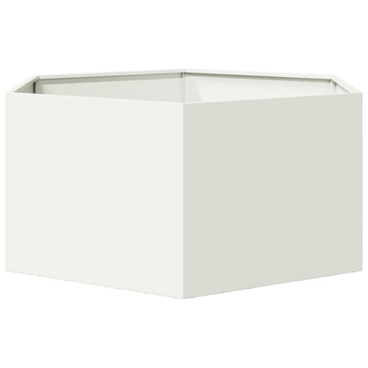 Fioriera da Giardino Bianca Esagono 104x90x45 cm in Acciaio