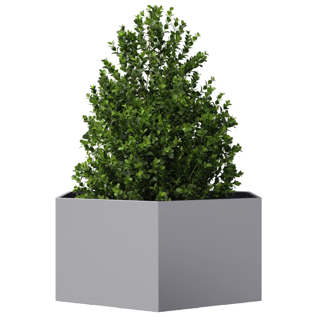 Fioriera da Giardino Esagono 104x90x45 cm in Acciaio Zincato
